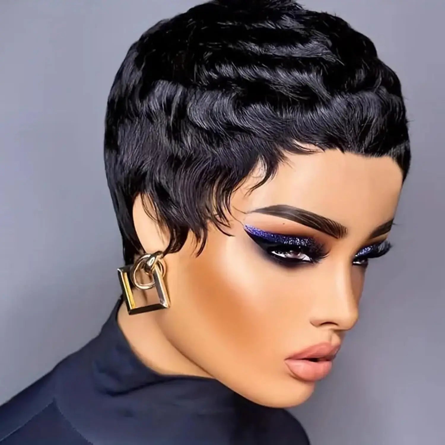 Brazilian Remy Human Hair Pixie Cut Wigs Short Prepluck Wig Cheap Full Machine Made Human Hair Wigs For Black Women Pixie Wigs
