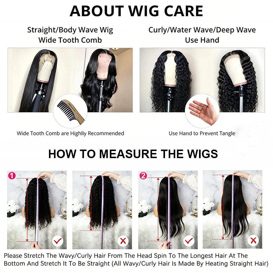 13x4 Brazilian Human Hair Wear and Go 200 Density Straight 13x6 Hd Lace Frontal Wigs Natural Black Pre Plucked with Baby Hair