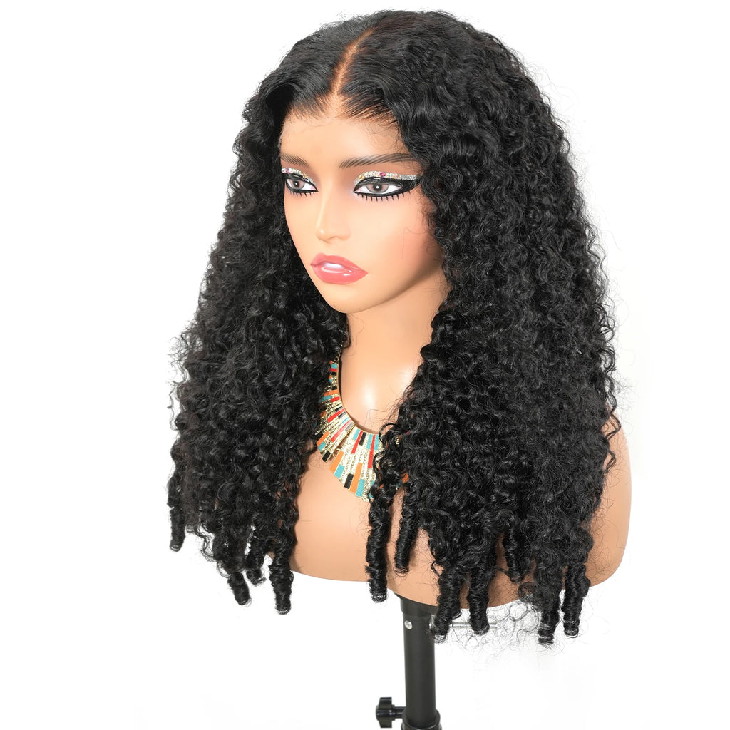 40 Inch 12A Burmese Curly Human Hair Wigs Brazilian Pixie Curls 250% Transparent Lace Frontal Wig For Women Burmese Curly Wig
