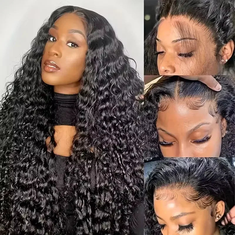 40 Inch 12A Burmese Curly Human Hair Wigs Brazilian Pixie Curls 250% Transparent Lace Frontal Wig For Women Burmese Curly Wig