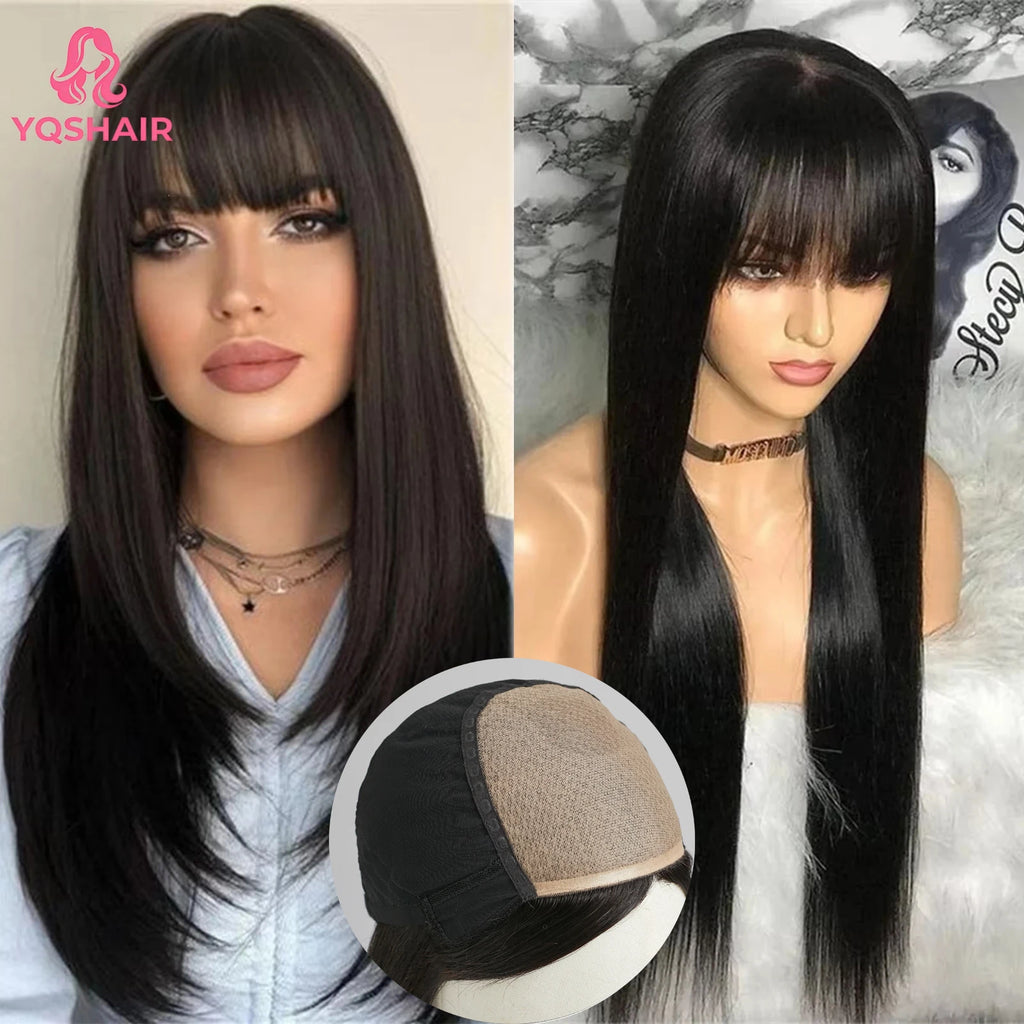 Brazilian Hair 6x6 Silk Top Full Lace Human Hair Wig Bone Straight Pre Plucked Glueless Silk Base Full Lace Wig With Baby Hair