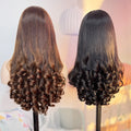 Raw Vietnamese Hair Baba Curl 13x4 Lace Front Human Hair Wigs 200% Density Pre Plucked