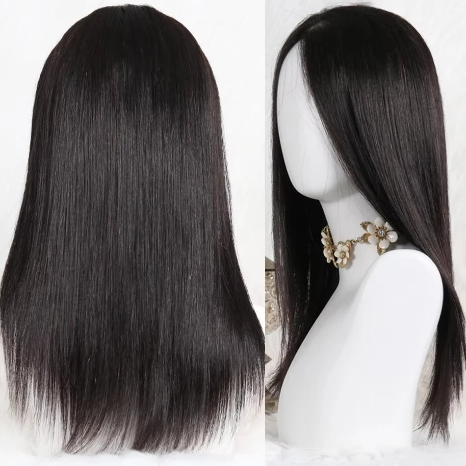 Brazilian Hair 6x6 Silk Top Full Lace Human Hair Wig Bone Straight Pre Plucked Glueless Silk Base Full Lace Wig With Baby Hair